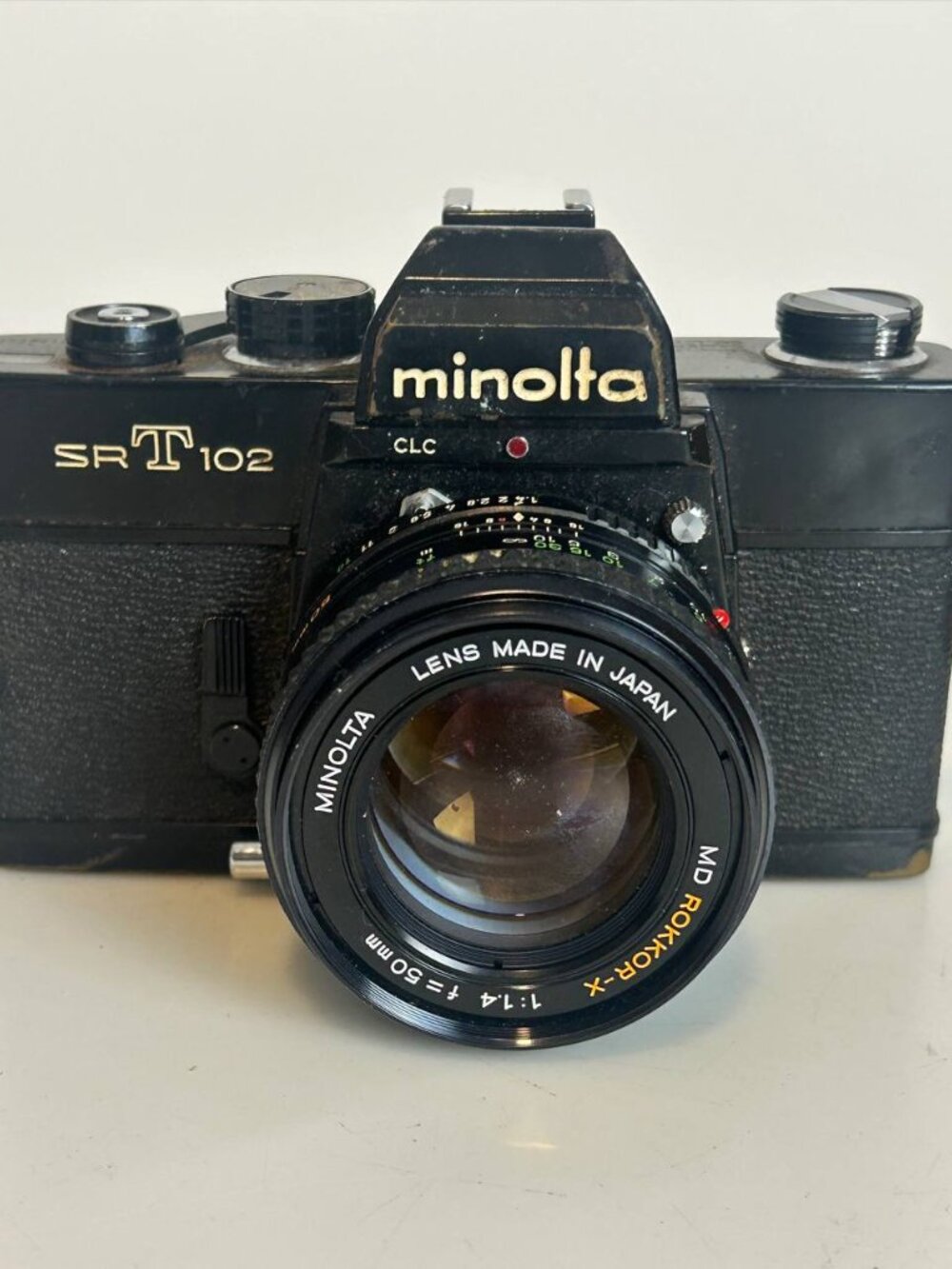 UNTESTED AS IS Minolta SRT 102 35mm SLR w/ MD Rokkor-X 50mm f/1.4 Lens